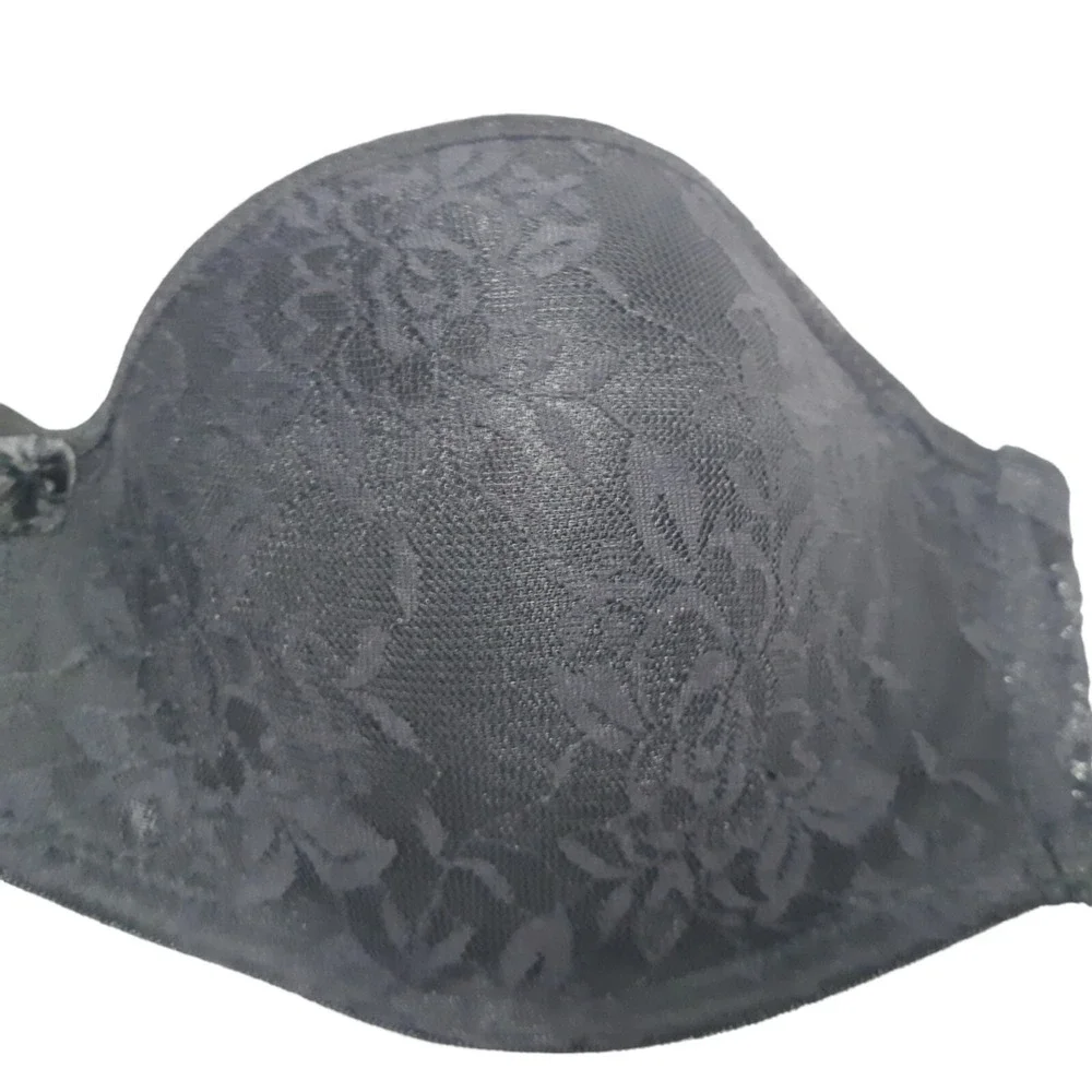 Rene Rofe Bra 36B Black Strapless Floral Lace Padded Underwired‎ Womens - Picture 5 of 11